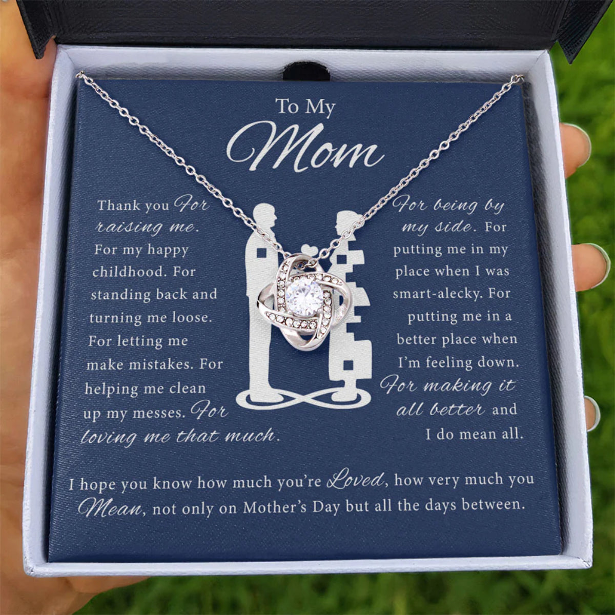 Thank You For Raising Me Love Knot, Mom Necklace, Mom Birthday Gift, Mother’s Day Gifts