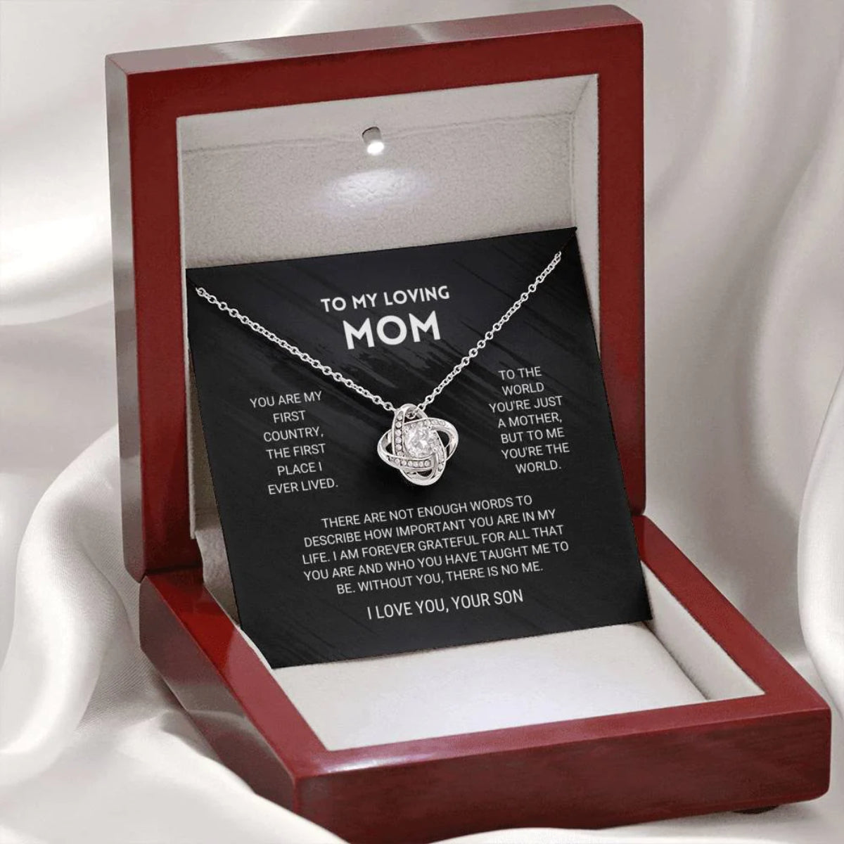 You are My First Country – To My Mom Necklace, Mom Birthday Gift, Mother’s Day Gifts from Son