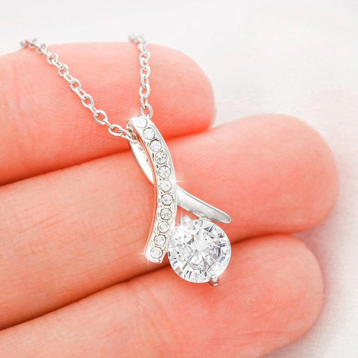To My Boyfriend’s Mom Ribbon Necklace – Gift for Boyfriends Mom, Mothers Day Gift for Boyfriends Mom