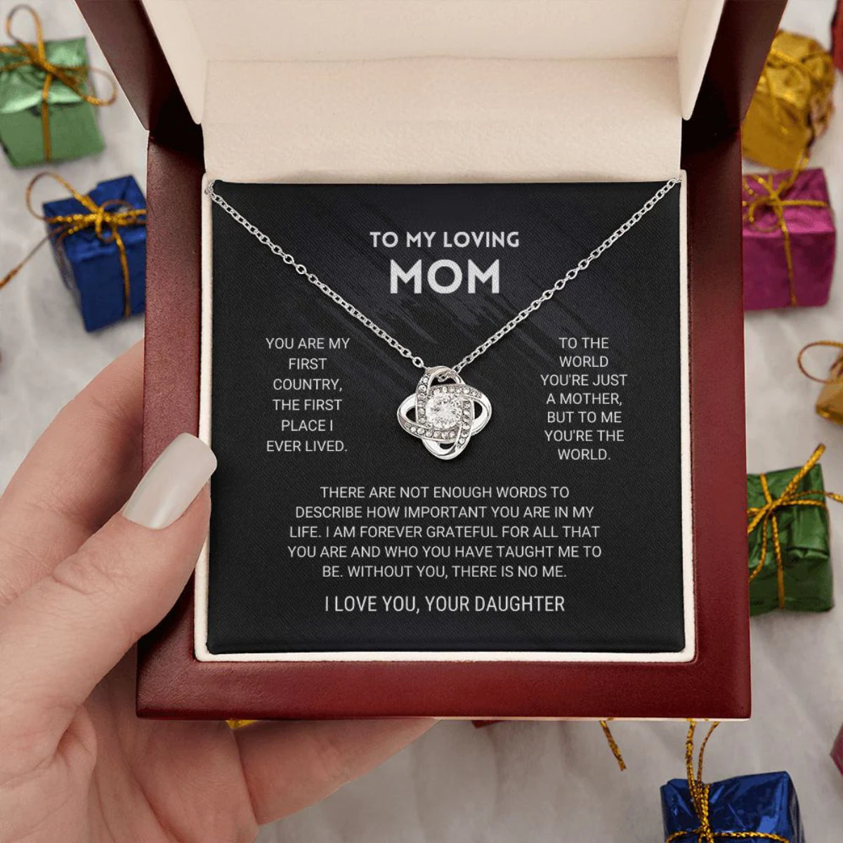 You are My First Country – To My Mom Necklace, Mom Birthday Gift, Mother’s Day Gifts from Daughter