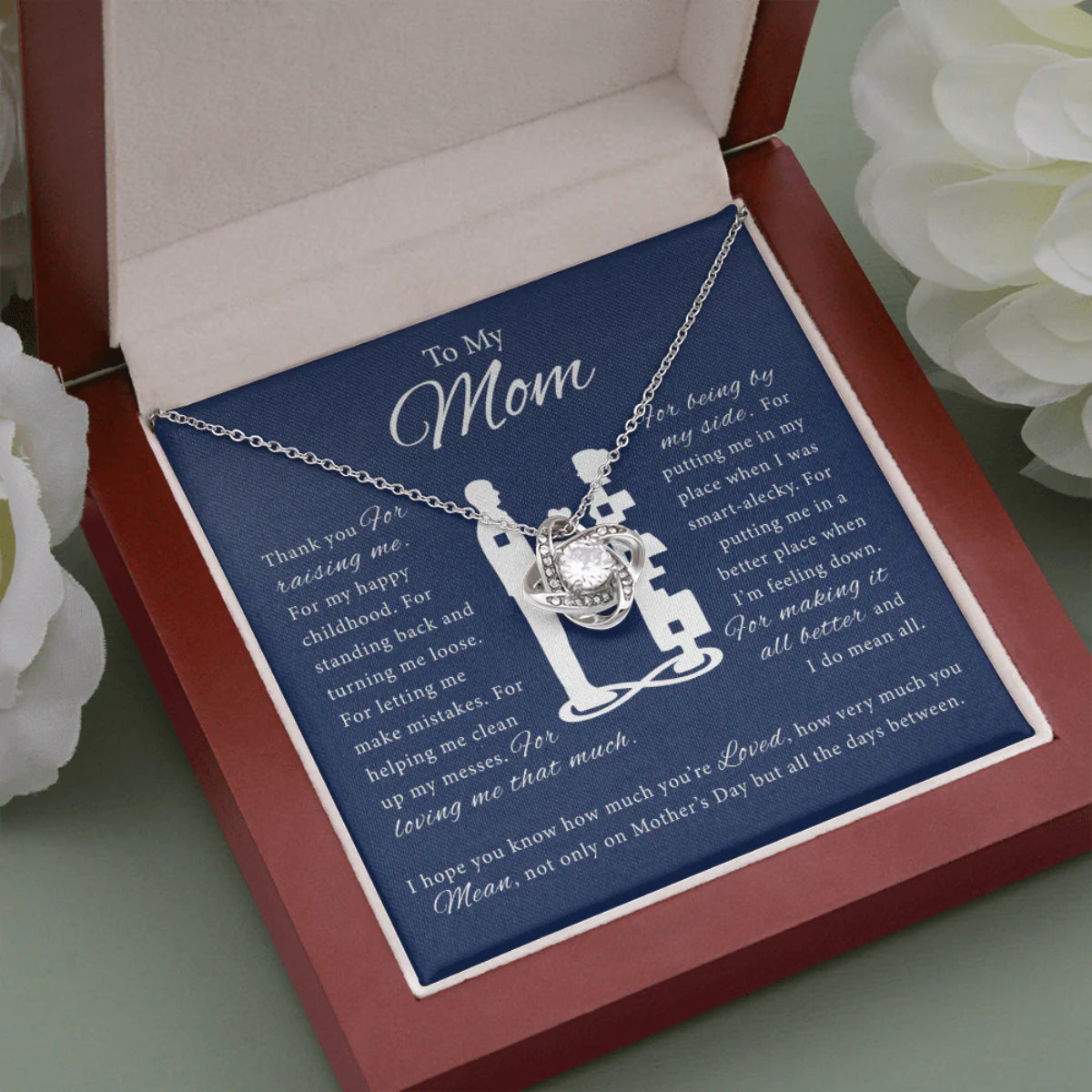 Thank You For Raising Me Love Knot, Mom Necklace, Mom Birthday Gift, Mother’s Day Gifts