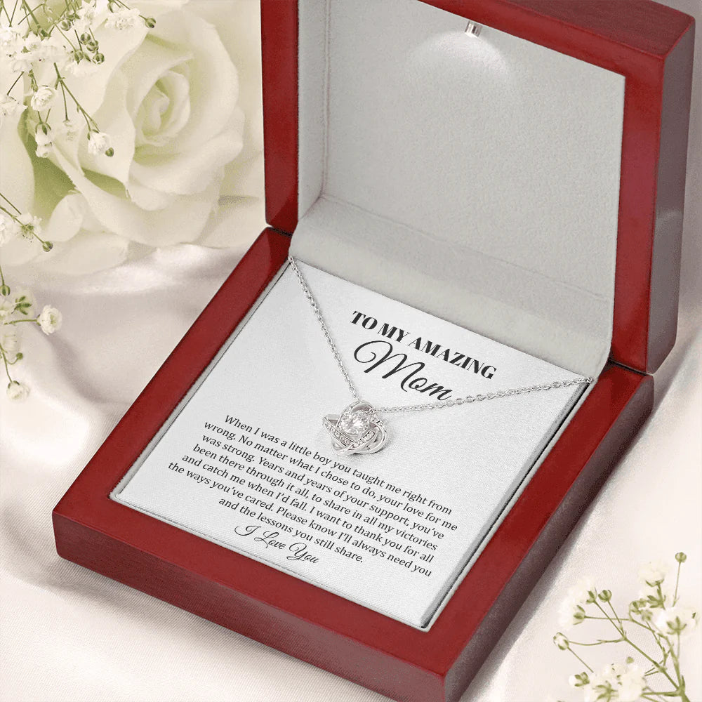 To My Amazing Mother No Matter What Love Knot, Mom Necklace, Mom Birthday Gift, Mother’s Day Gifts
