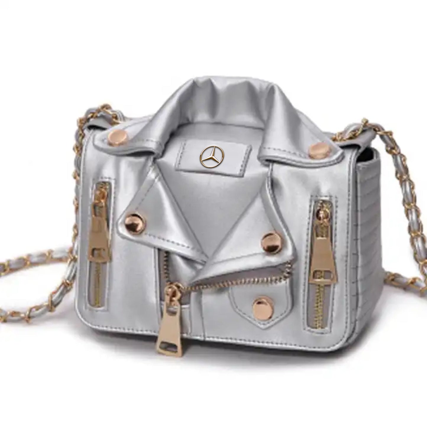 Mercedes Luxury Collar Women’s Handbag-bag-Driver Apparel-Grey-Driversapparel.com