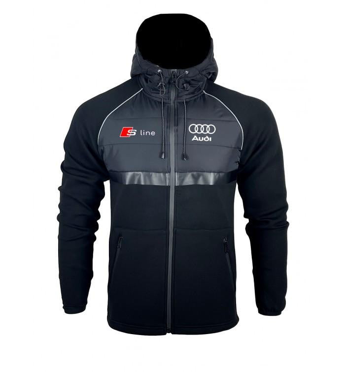 Audi S line Quattro black quilted bi-material Tracksuit