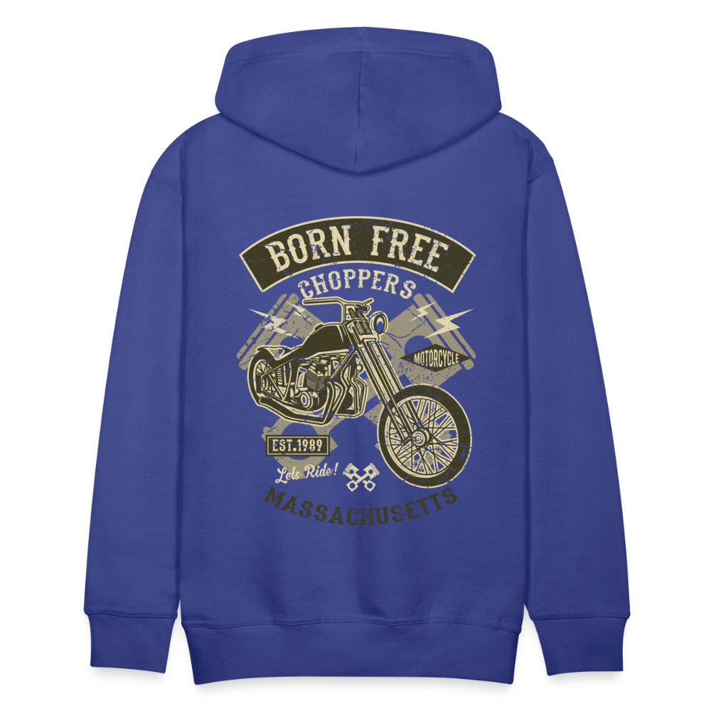 Born Free Choppers Motorcycle Men’s Premium Hoodie - royal blue