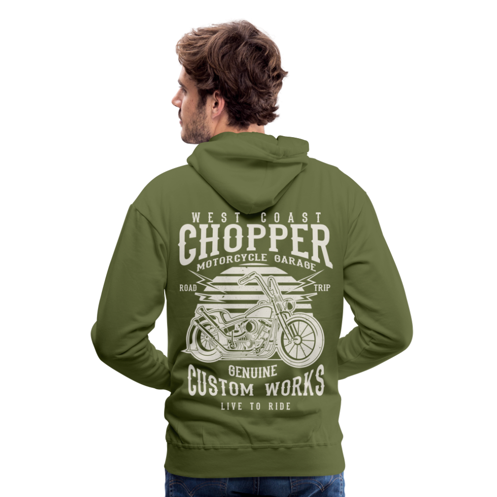 West Coasr Chopper Motorcycle Garage Men’s Premium Hoodie - olive green