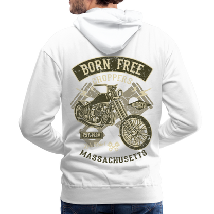 Born Free Choppers Motorcycle Men’s Premium Hoodie - white