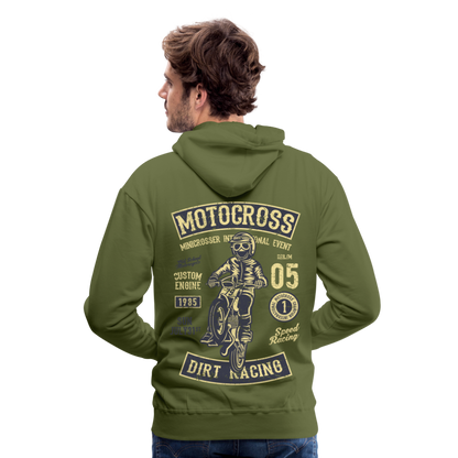 Motocross design Motorcycle Men’s Premium Hoodie - olive green