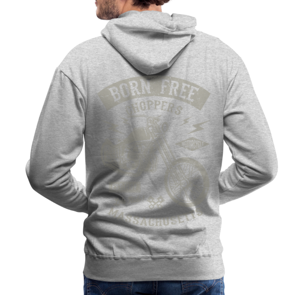 choppers Born Free Motorcycle Men’s Premium Hoodie - heather grey