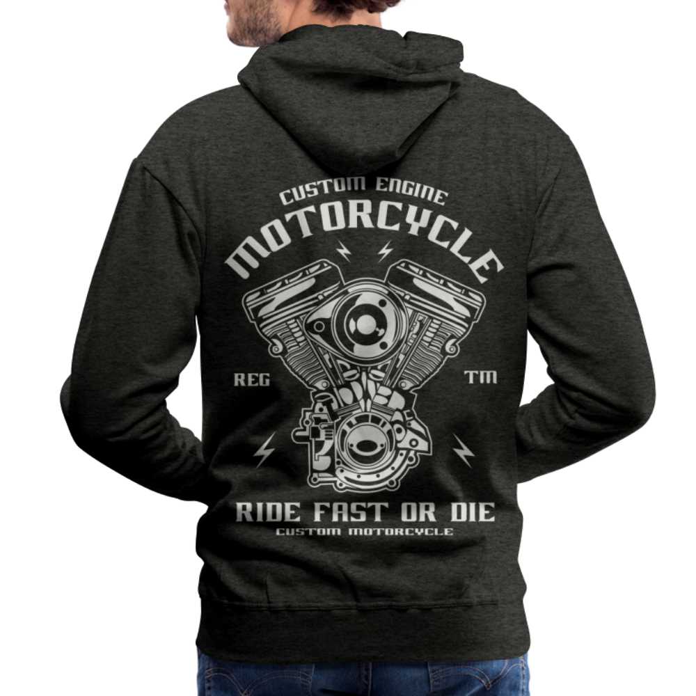 Ride Fast or Die Motorcycle Men’s Premium Hoodie - charcoal grey