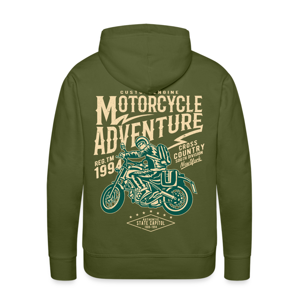 Motorcycle Adventure Men’s Premium Hoodie - olive green