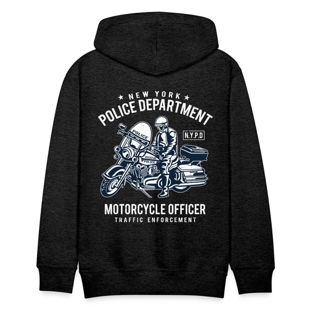 New York Police Department Motorcycle Officer Men’s Premium Hoodie - charcoal grey