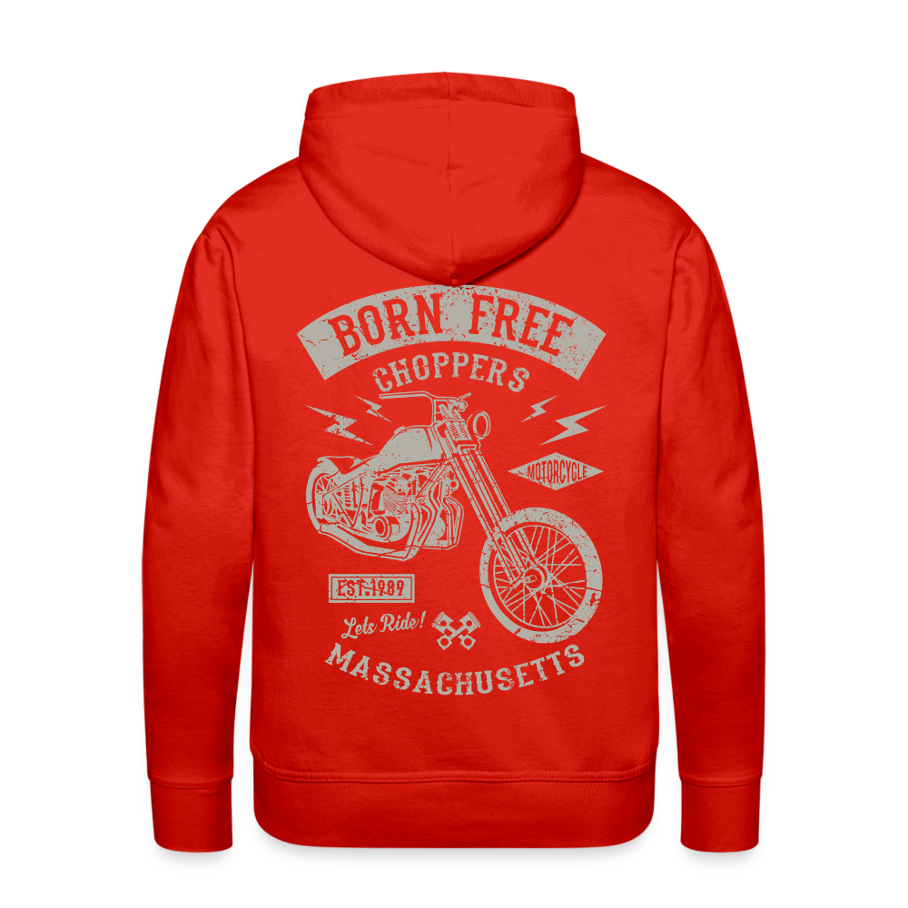 choppers Born Free Motorcycle Men’s Premium Hoodie - red