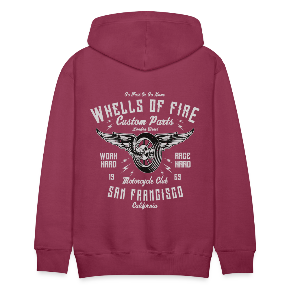 Wheels of fire Motorcycle Club Men’s Premium Hoodie - bordeaux