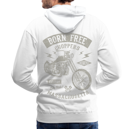 choppers Born Free Motorcycle Men’s Premium Hoodie - white