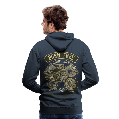 Born Free Choppers Motorcycle Men’s Premium Hoodie - navy