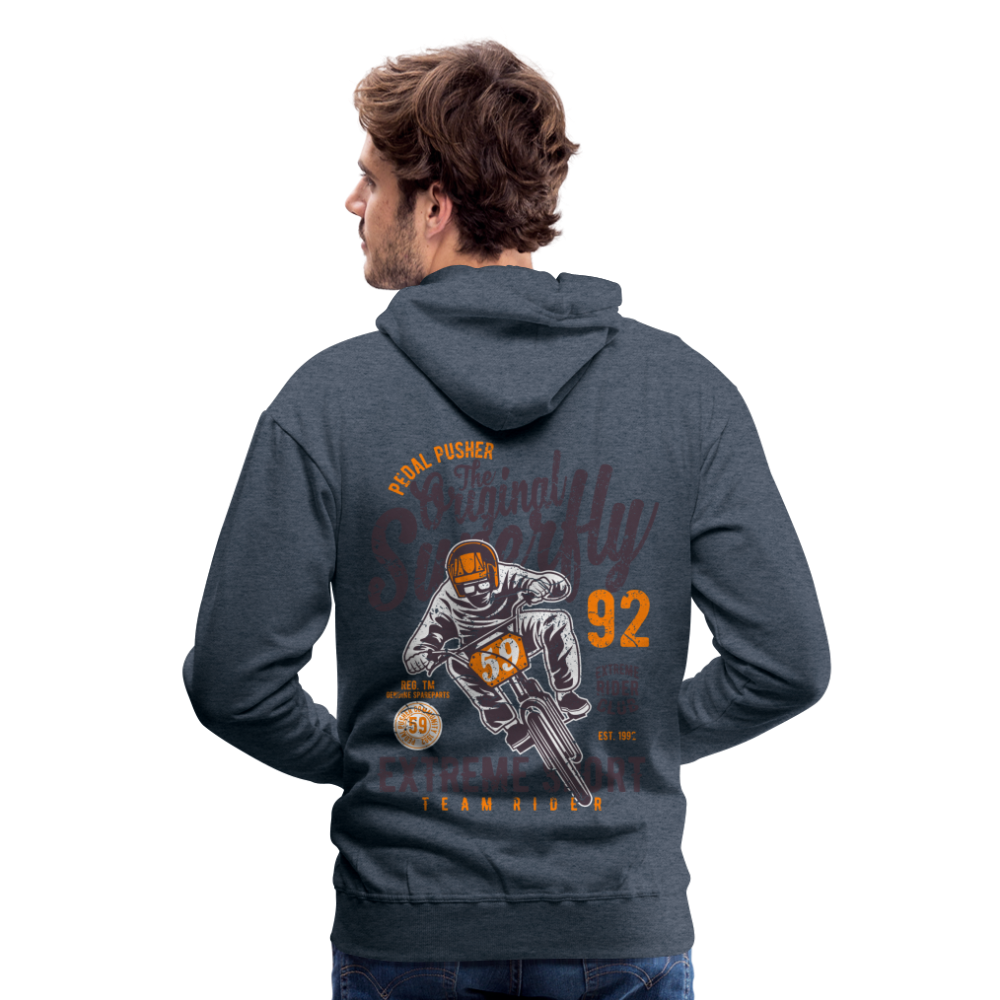 Pedal Pusher Extreme Sport Men’s Premium Hoodie - heather denim