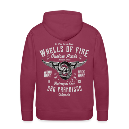 Wheels of fire Motorcycle Club Men’s Premium Hoodie - bordeaux