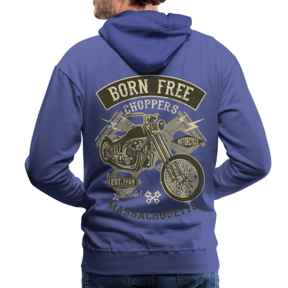 Born Free Choppers Motorcycle Men’s Premium Hoodie - royal blue