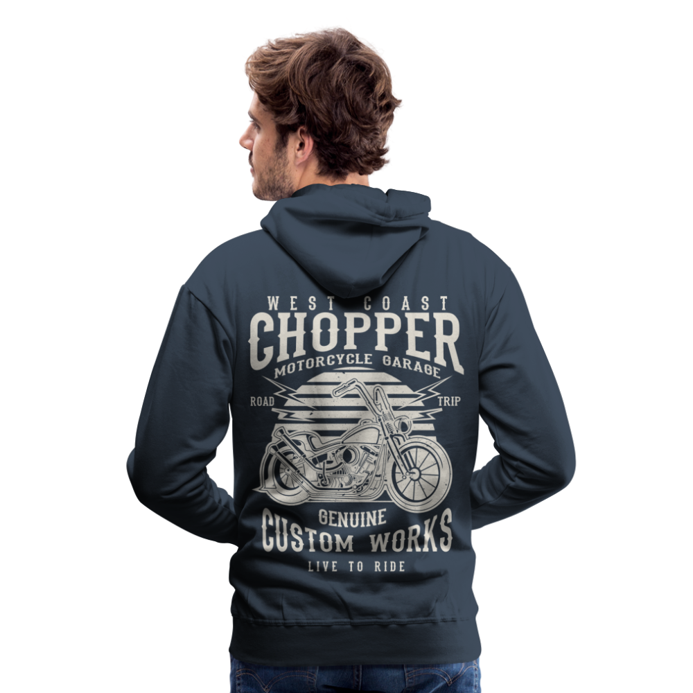 West Coasr Chopper Motorcycle Garage Men’s Premium Hoodie - navy