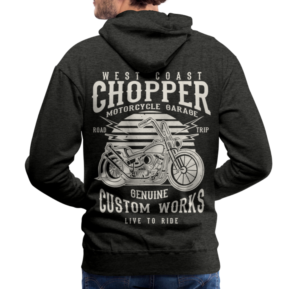 West Coasr Chopper Motorcycle Garage Men’s Premium Hoodie - charcoal grey