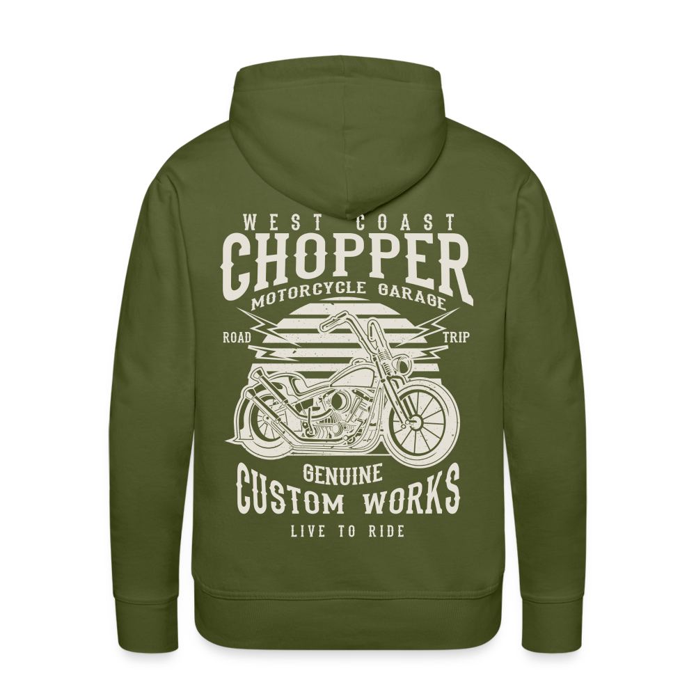 West Coasr Chopper Motorcycle Garage Men’s Premium Hoodie - olive green