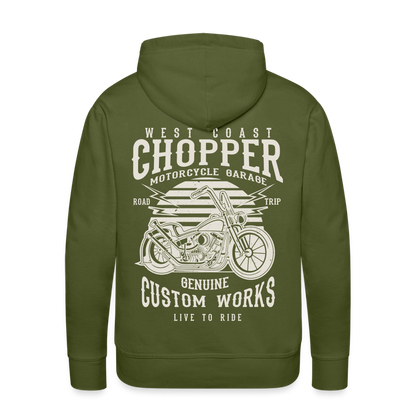 West Coasr Chopper Motorcycle Garage Men’s Premium Hoodie - olive green