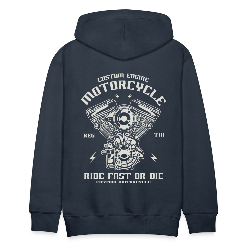 Ride Fast or Die Motorcycle Men’s Premium Hoodie - navy