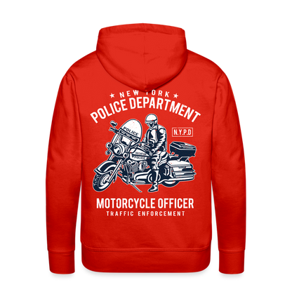 New York Police Department Motorcycle Officer Men’s Premium Hoodie - red