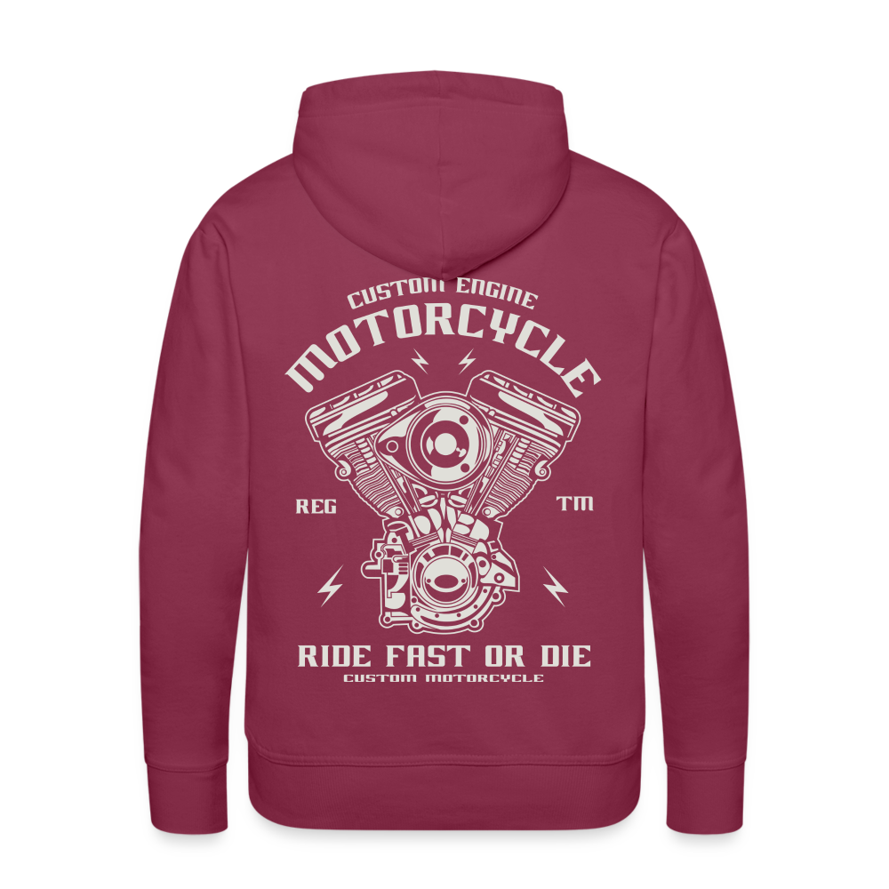 Ride Fast or Die Motorcycle Men’s Premium Hoodie - bordeaux