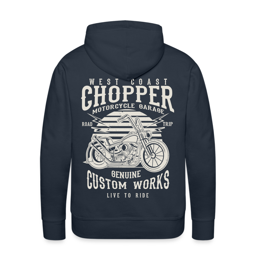 West Coasr Chopper Motorcycle Garage Men’s Premium Hoodie - navy