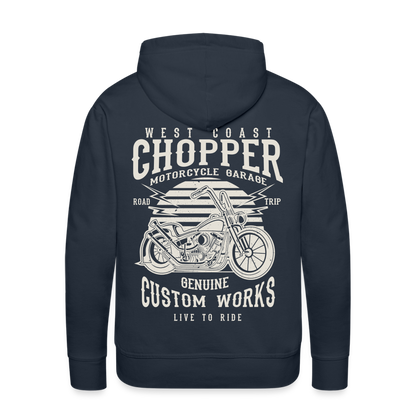 West Coasr Chopper Motorcycle Garage Men’s Premium Hoodie - navy