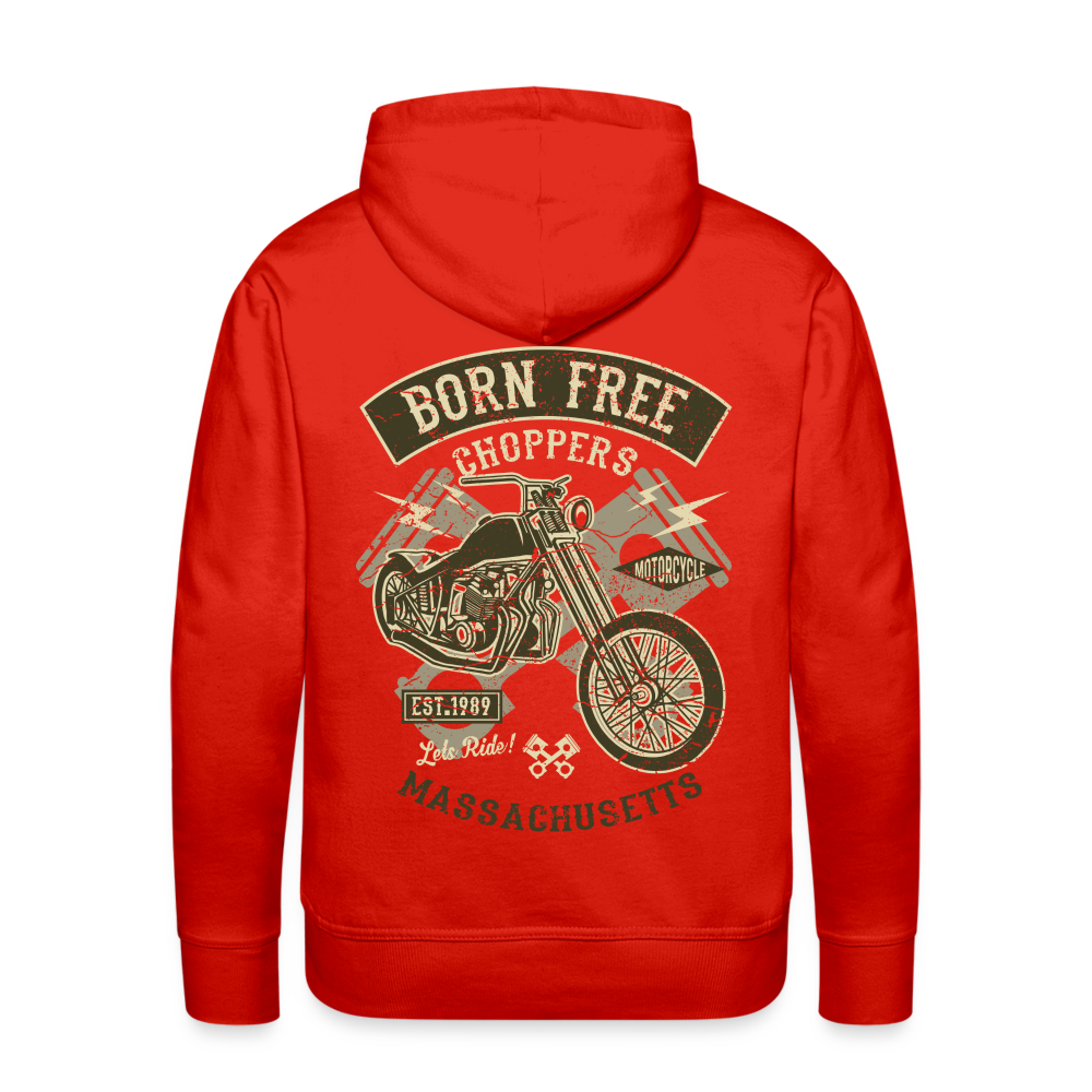 Born Free Choppers Motorcycle Men’s Premium Hoodie - red