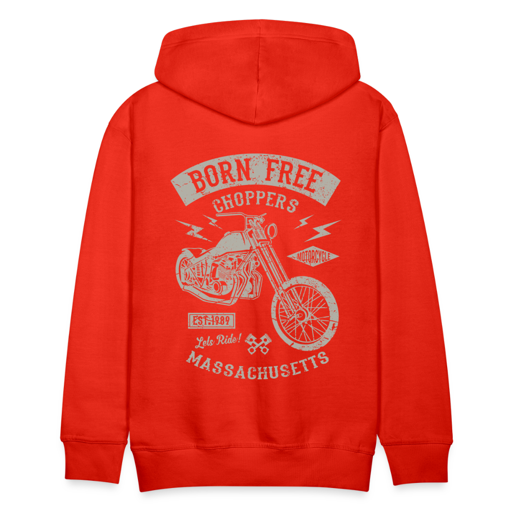 choppers Born Free Motorcycle Men’s Premium Hoodie - red