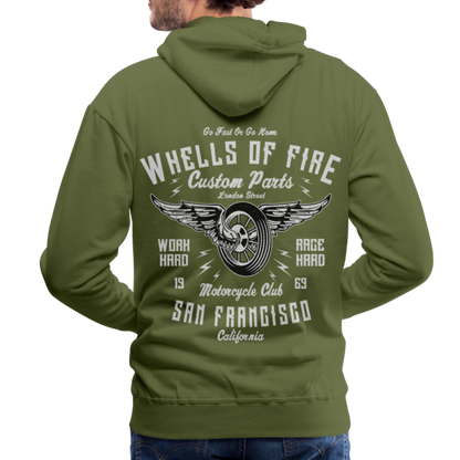 Wheels of fire Motorcycle Club Men’s Premium Hoodie - olive green