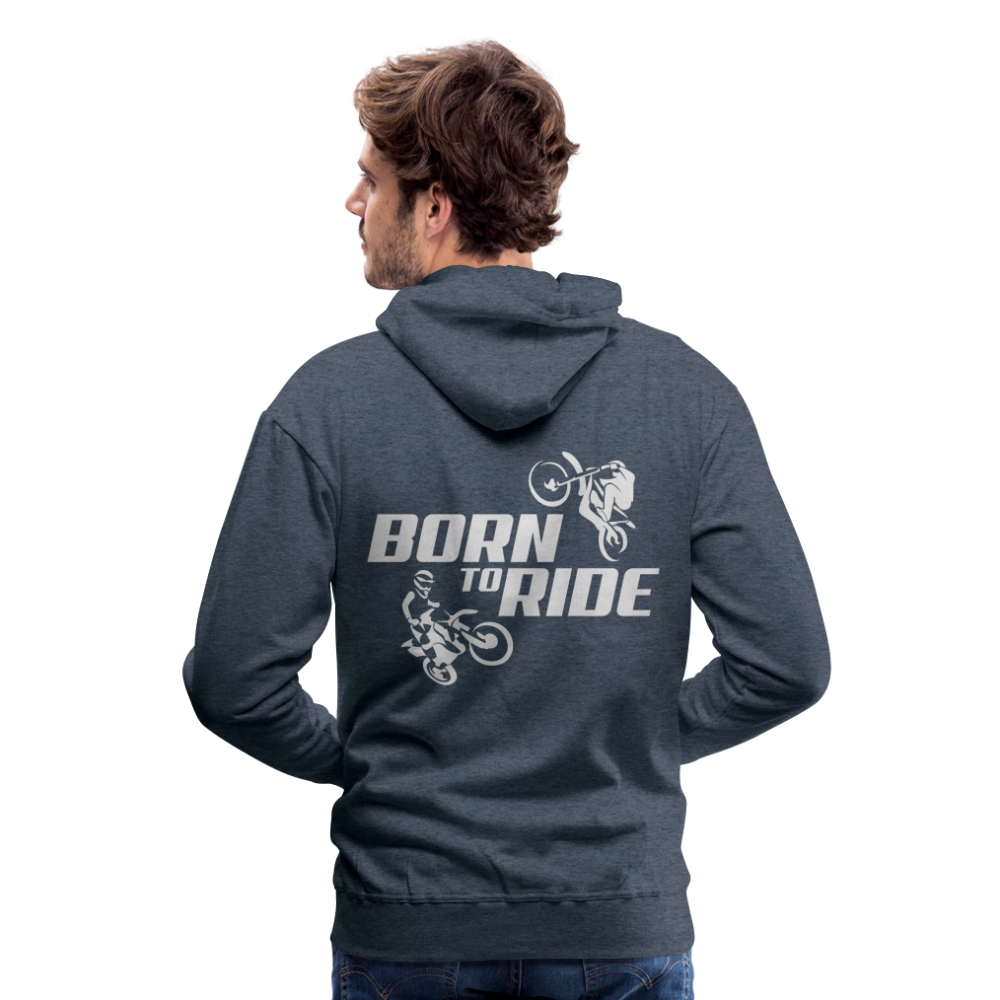 Born to Ride Motocross Men’s Premium Hoodie - heather denim