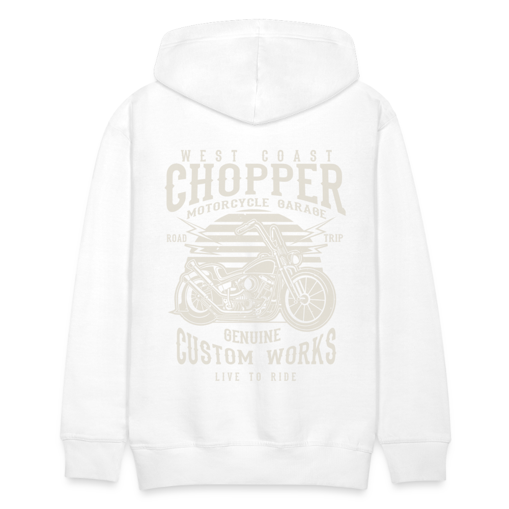 West Coasr Chopper Motorcycle Garage Men’s Premium Hoodie - white