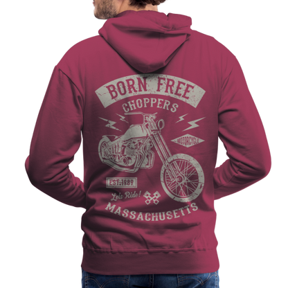 choppers Born Free Motorcycle Men’s Premium Hoodie - bordeaux