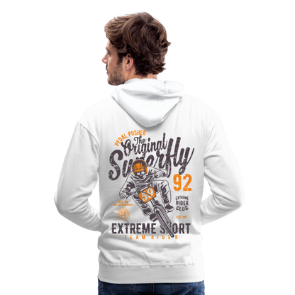 Pedal Pusher Extreme Sport Men’s Premium Hoodie - white