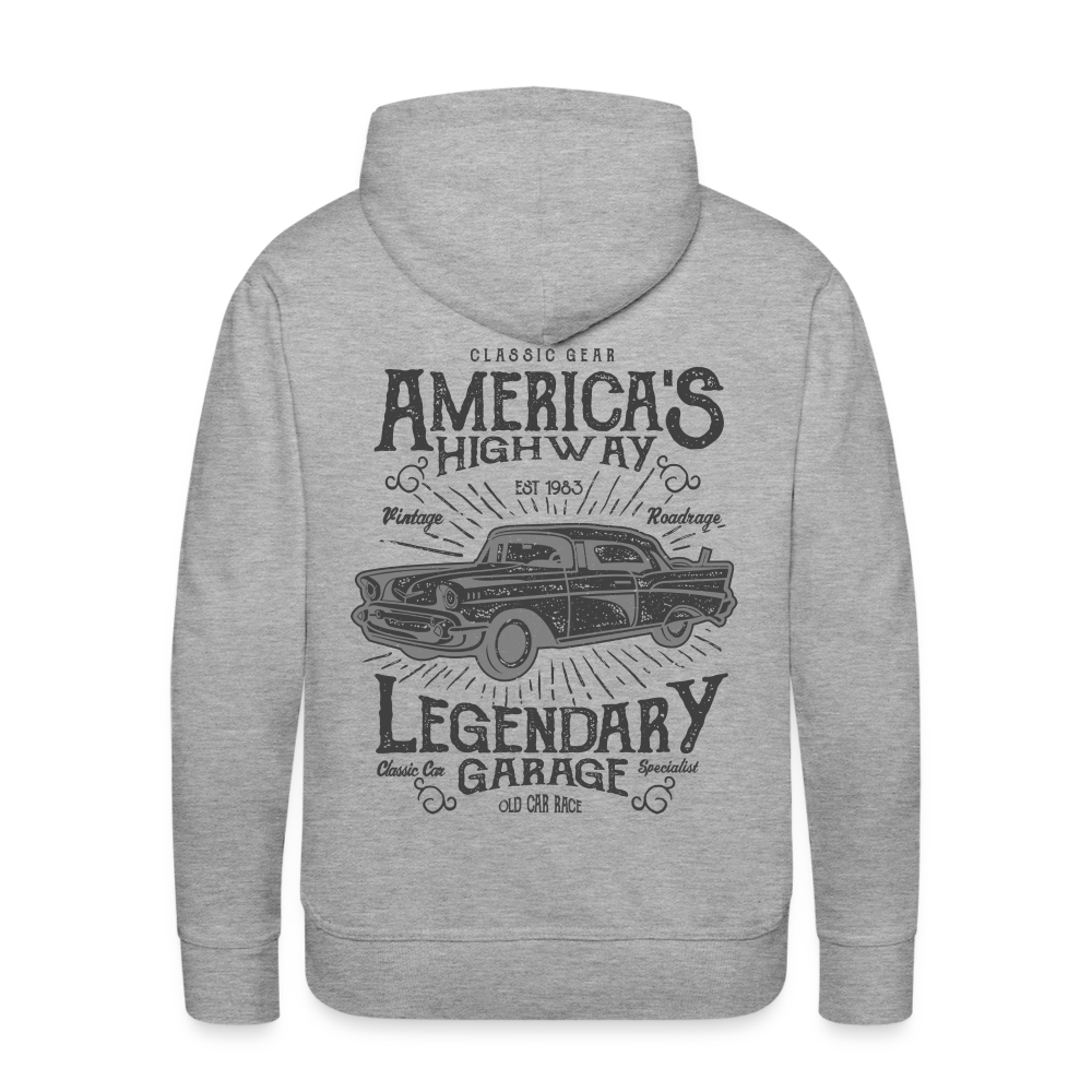 vintage car design America Highway Men’s Premium Hoodie - heather grey