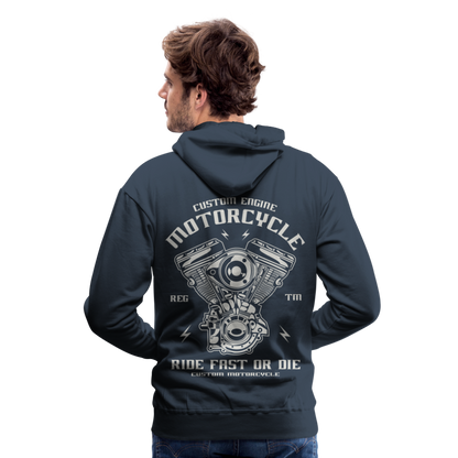 Ride Fast or Die Motorcycle Men’s Premium Hoodie - navy