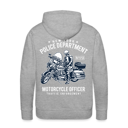 New York Police Department Motorcycle Officer Men’s Premium Hoodie - heather grey