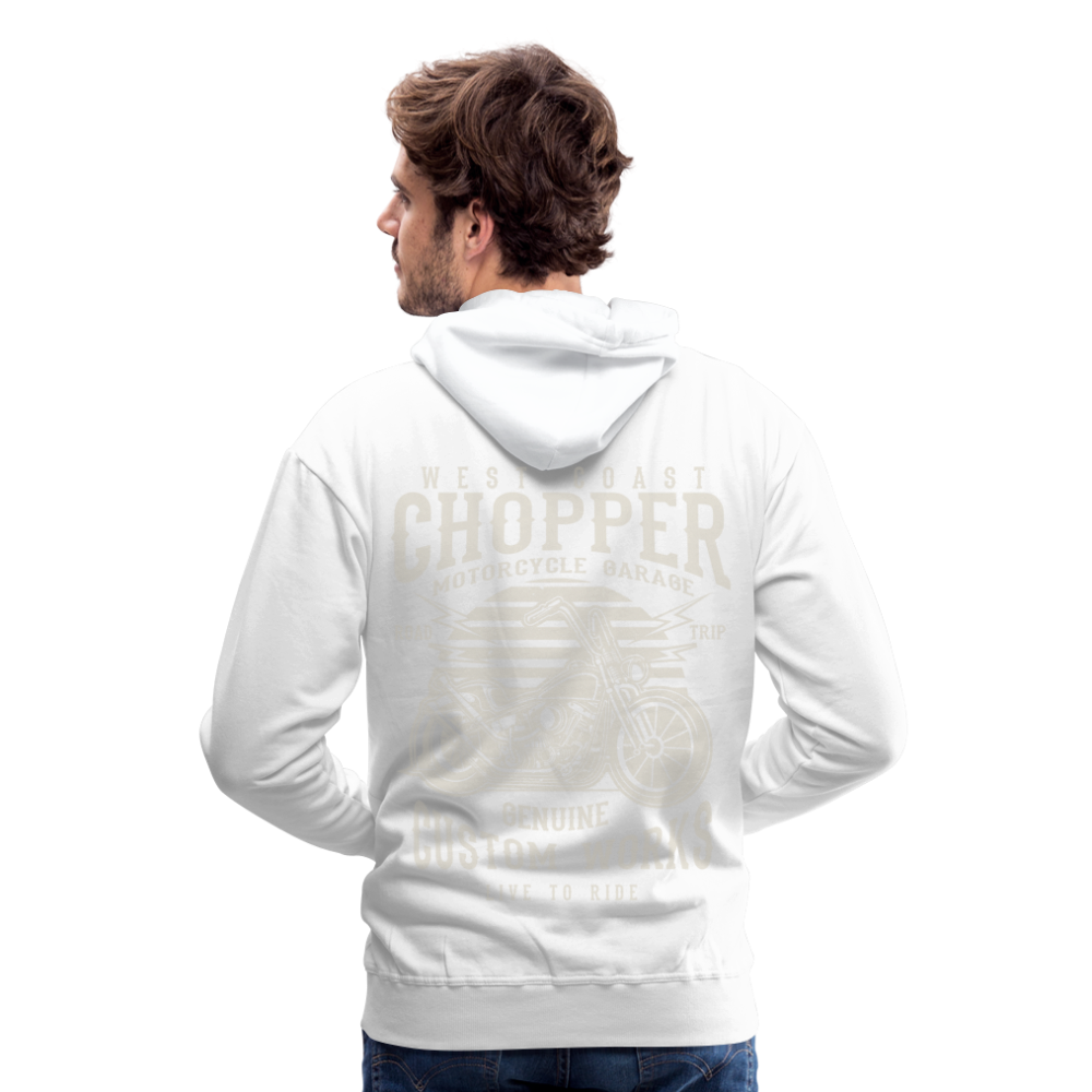 West Coasr Chopper Motorcycle Garage Men’s Premium Hoodie - white