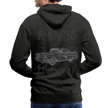 vintage car design America Highway Men’s Premium Hoodie - charcoal grey