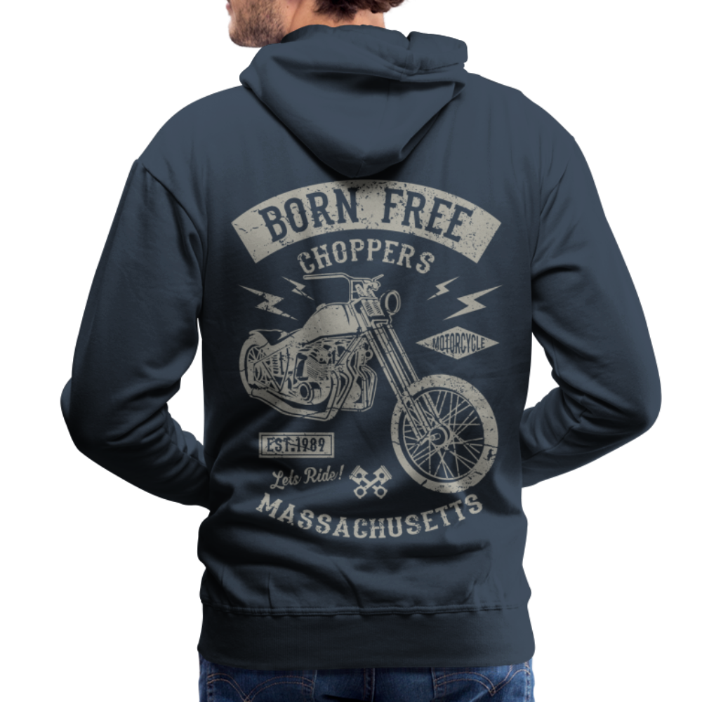 choppers Born Free Motorcycle Men’s Premium Hoodie - navy