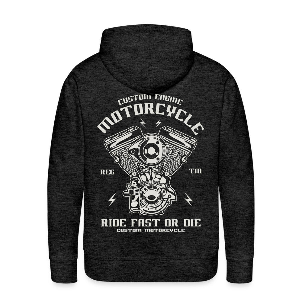 Ride Fast or Die Motorcycle Men’s Premium Hoodie - charcoal grey