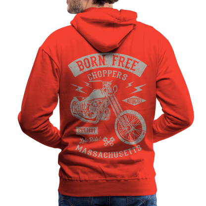 choppers Born Free Motorcycle Men’s Premium Hoodie - red