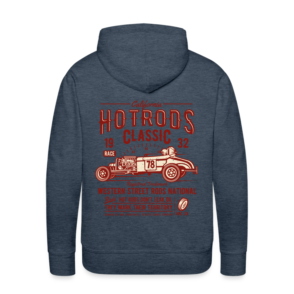 Hot Rods Race Classic Men’s Premium Hoodie - heather denim