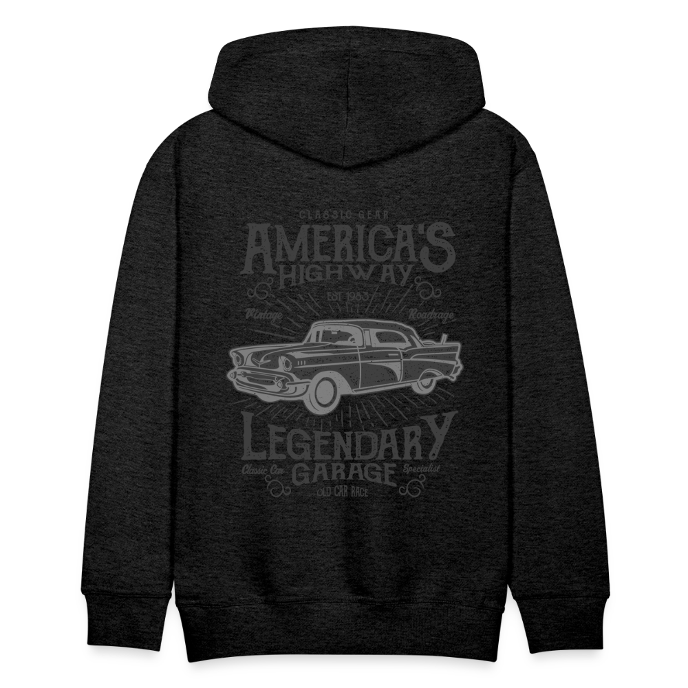 vintage car design America Highway Men’s Premium Hoodie - charcoal grey