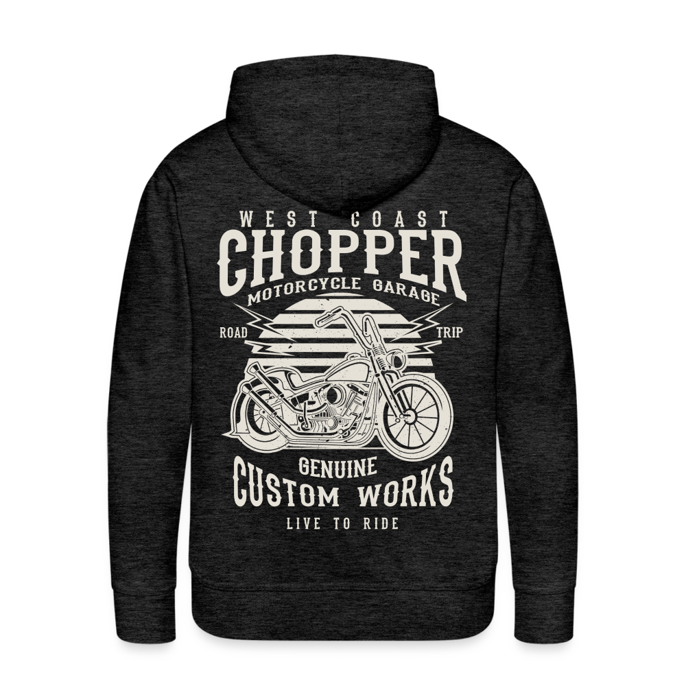 West Coasr Chopper Motorcycle Garage Men’s Premium Hoodie - charcoal grey